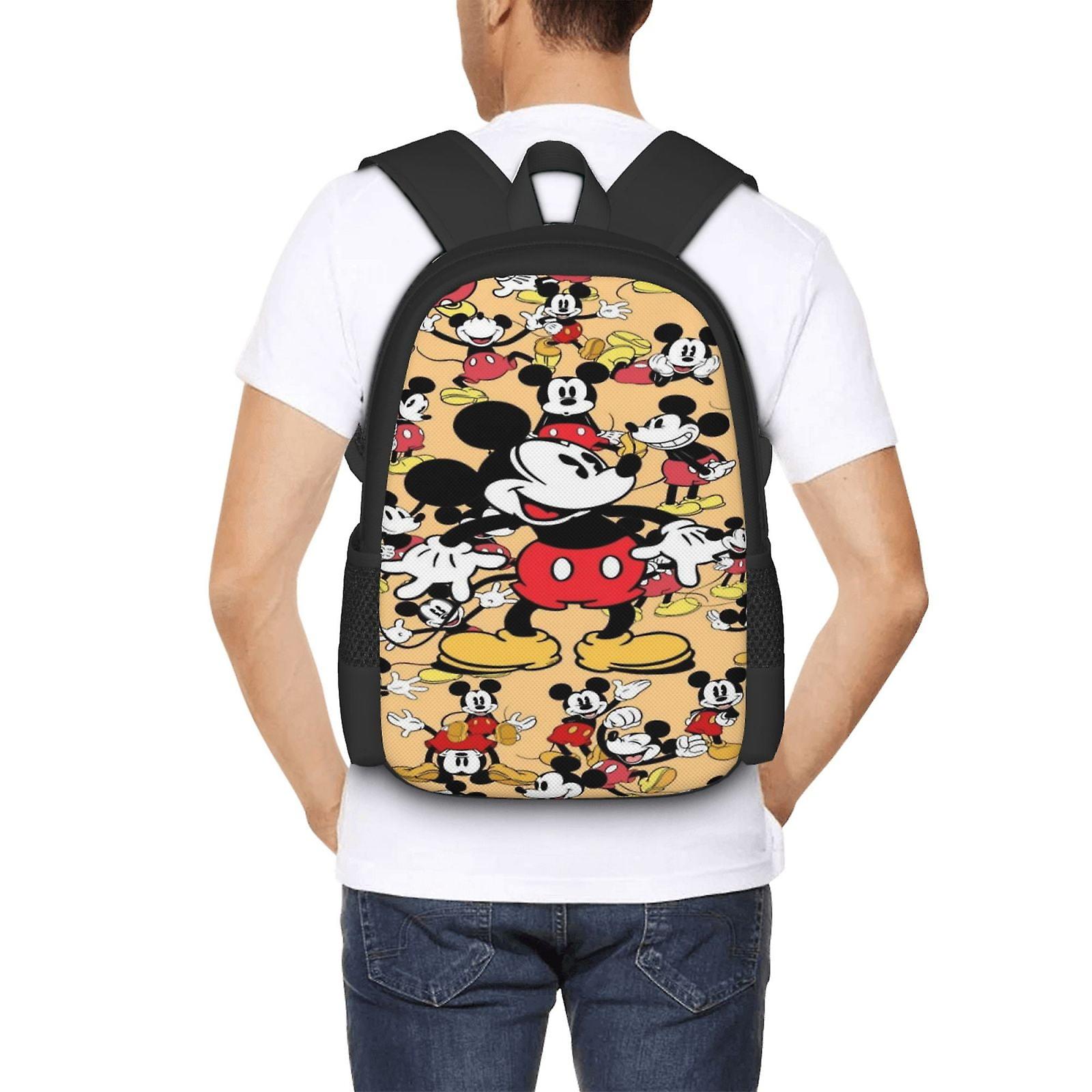 Mickey Mouse Backpack Large Capacity Laptop Bag Lightweight Adjustable Straps Casual Large Capacity