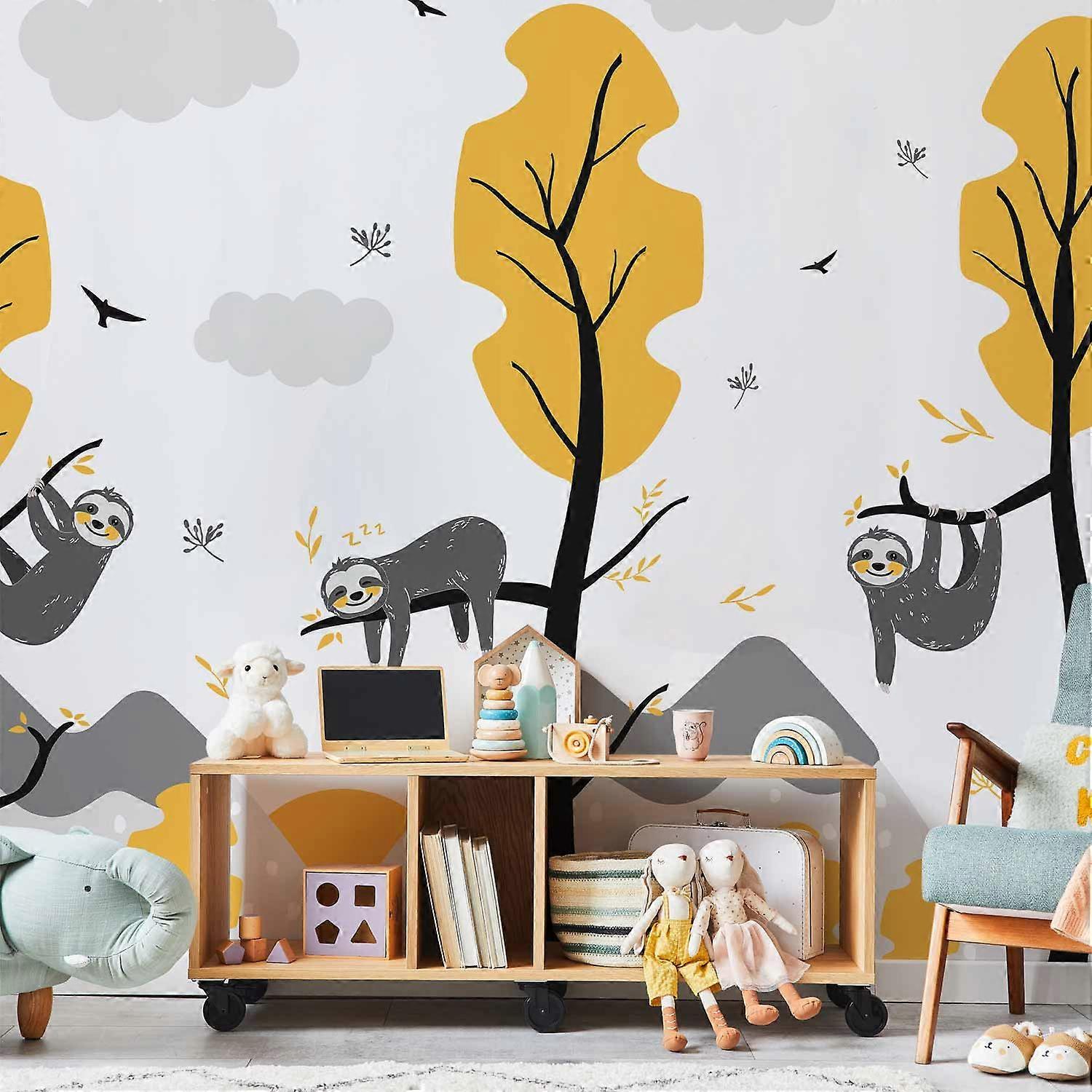 Self-adhesive Wall Mural - Cute Sloths