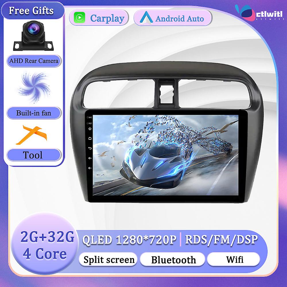 Android 13 pour Mitsubishi Mirage 6 2012 - 2018 écran tactile Carplay stéréo radio navigation Autoradio Videp Player multimédia