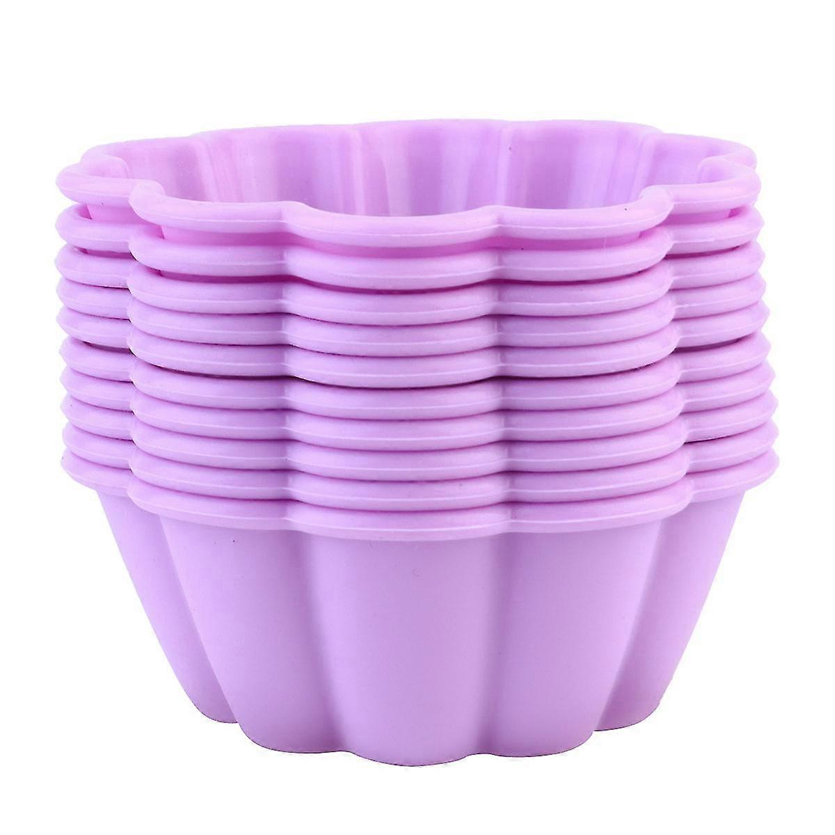 10 Pcs Silicone Muffin Pie Tins Pans Silicone Cupcake Liners Cupcake Baking Cups Silicone Soap Mold Reusable Muffin Cups