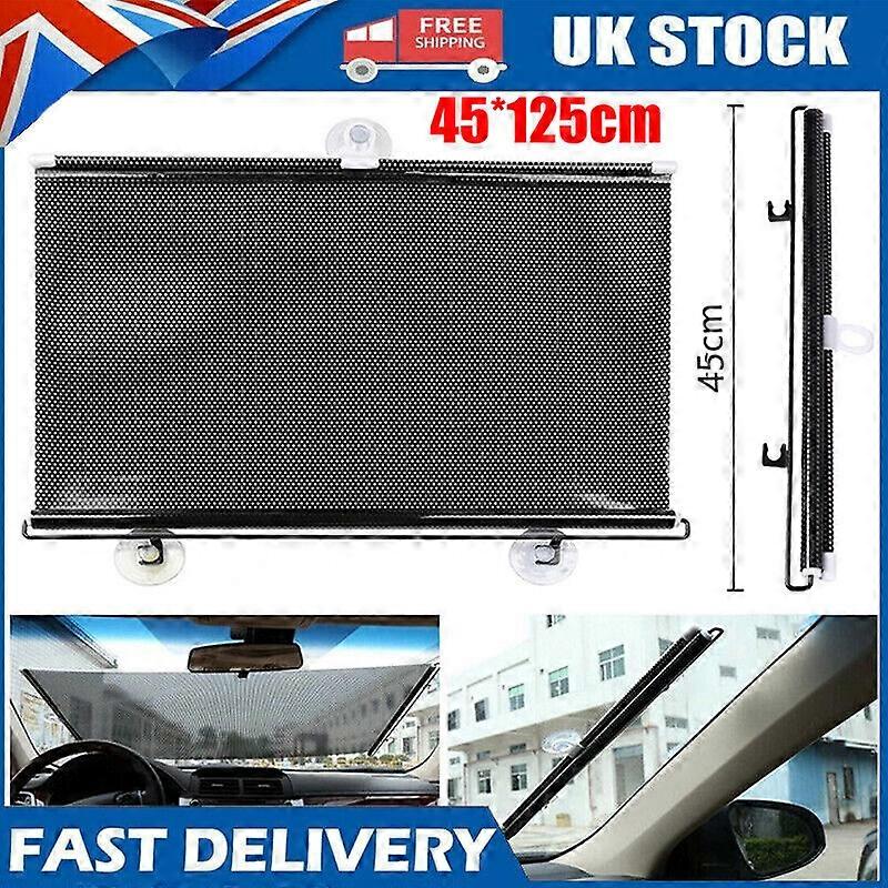 Auto Retractable Window Car Side Windshield Sun Shade Cover Visor Roll 45*125cm w12689858