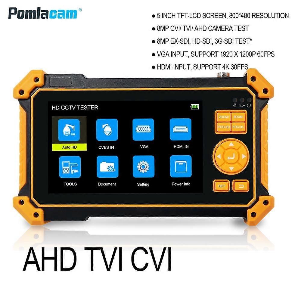 Ahd Cctv Tester 5 Inch 1080p 8mp Portable Cctv Mini Monitor Camera Tester Cvi Tvi Cvbs Tester Kamery Hdmi Vga Input Video Tester