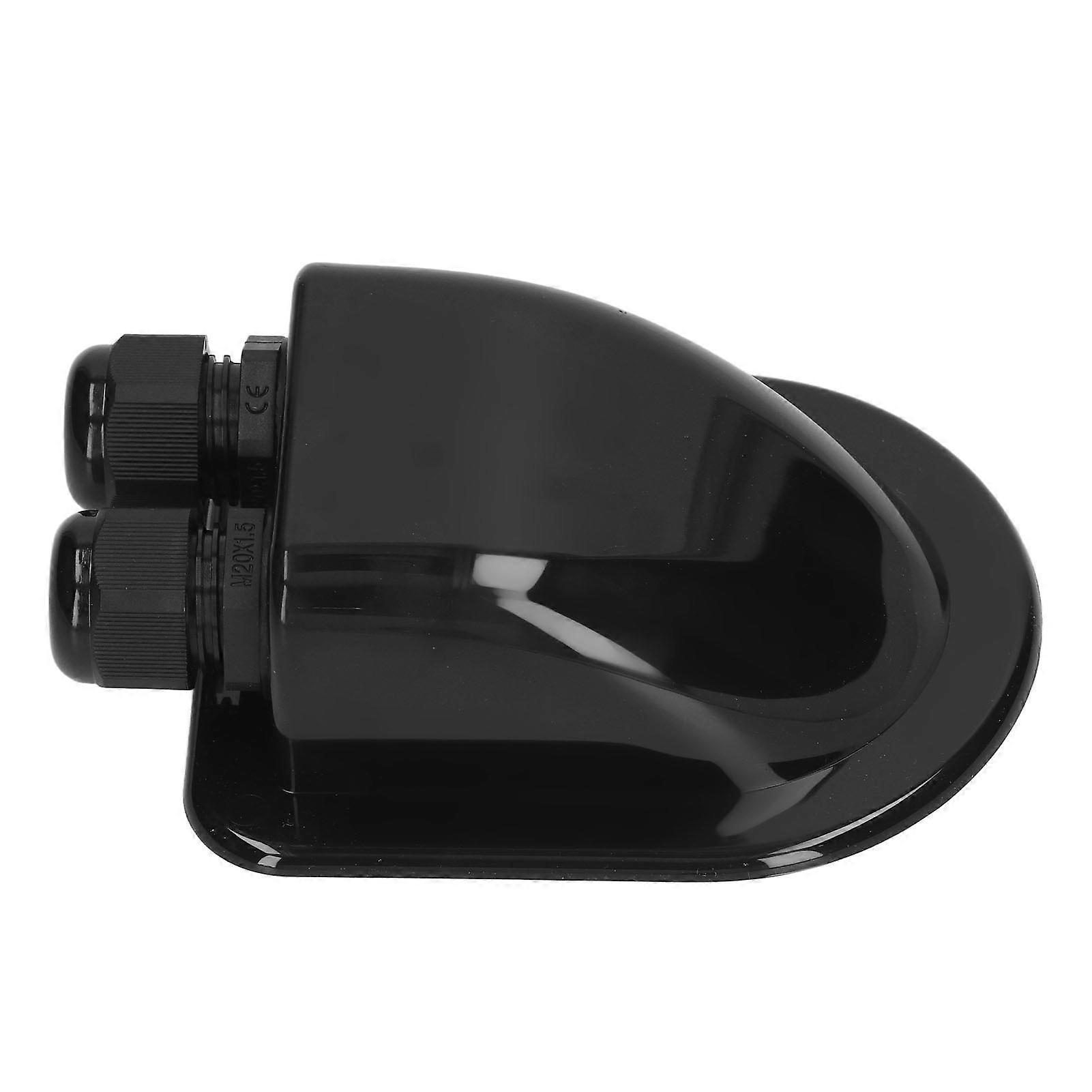 Abs Cable Junction Box Waterproof Solar Panel Double Wire Cable Entry Gland Box For External Power Wiring Black
