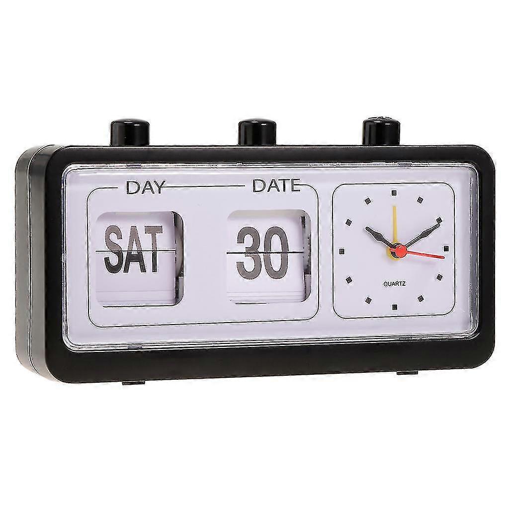 Retro Watch Auto Flip Clock Non Tick Calendar Clock With Date Display