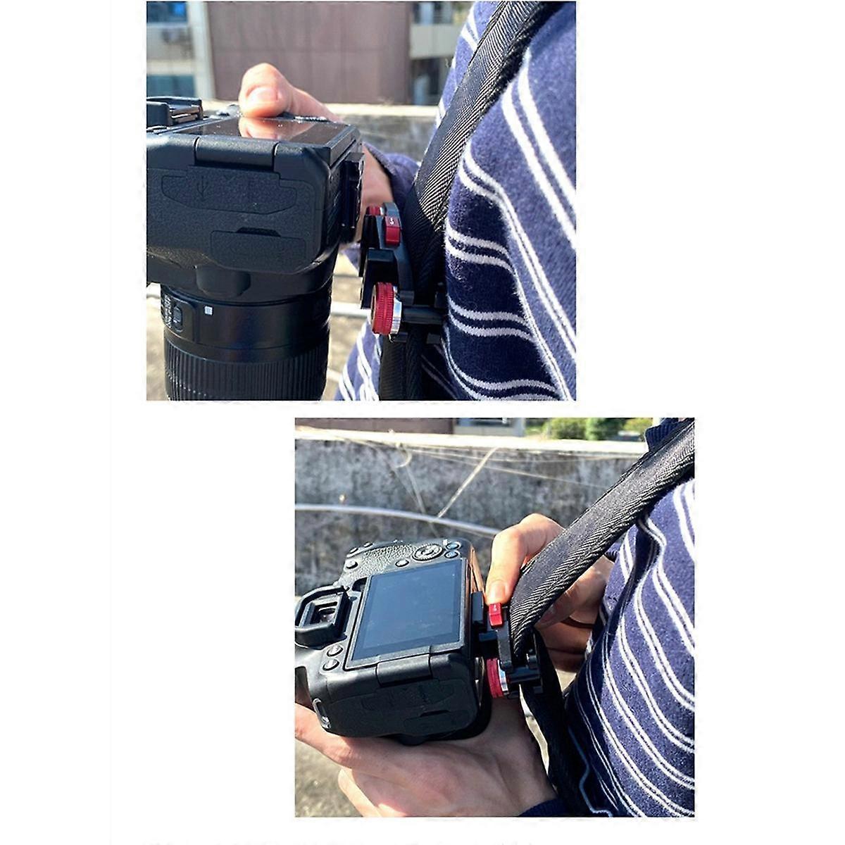 Kamera Midjebältesklämma Snabbkoppling V-platta Montering Anti-shake Snabbväxlingsverktyg för SLR Gimbal Axelremsklämma