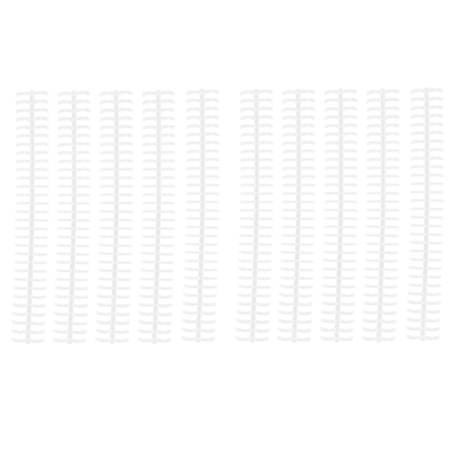 10 قطع أشهاك ملزمة اللوالب لفائف أمشاط 30 ثقوب شريط بلاستيكي لورقة فضفاضة 1/2 بوصة قطر شفاف