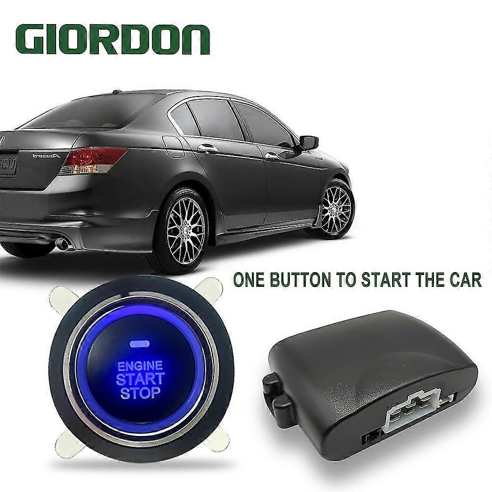 GIORDON  Car Key Systems Key blade Alarm Start Stop Button Engine less Entry System Push Button Starter Stop Auto