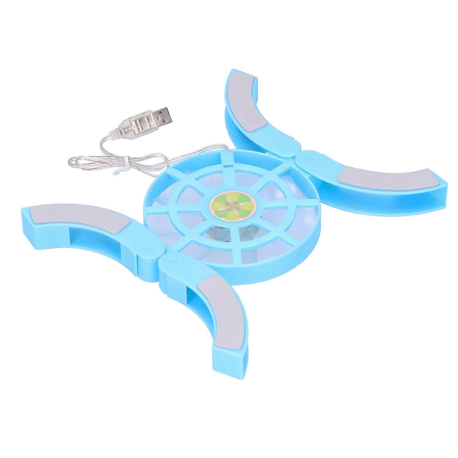 DRS04 Folding Computer Laptop Cooler Cooling Pad Luminous USB Cooling Base(Blue )