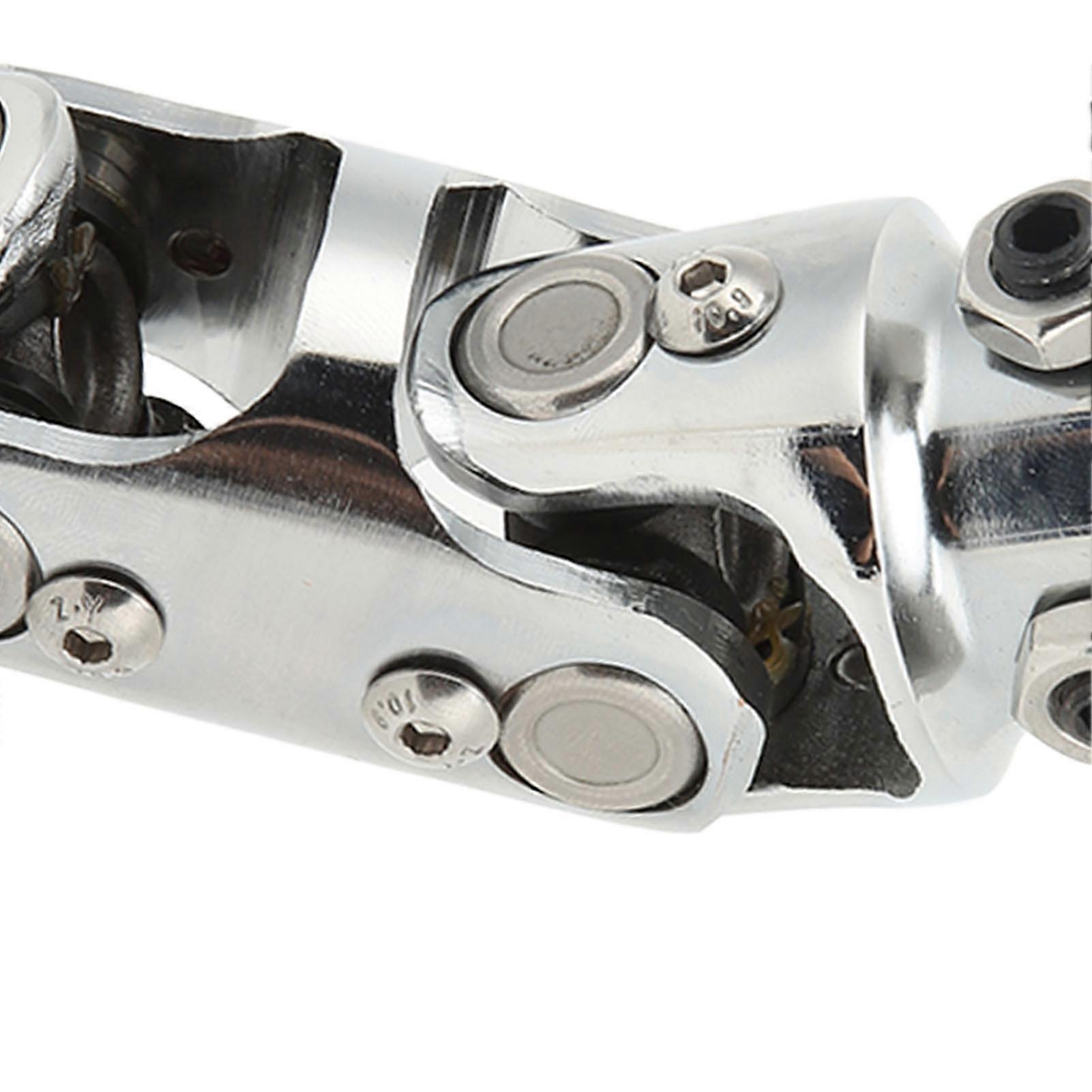 Double Steering U Joint 3/4in DD X 3/4in DD 5.2in Length Chromed Steering Column Shaft Coupler for 3/4in Input Shaft