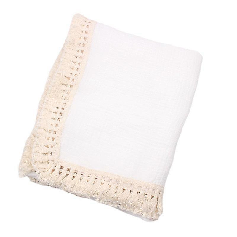 Infant Tassel Blanket Gauze Wrapped Towel Stroller Windshield Cover Blanket Baby's Blanket