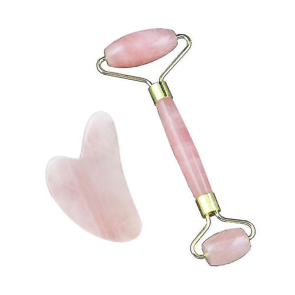 rose quartz roller set facial massager