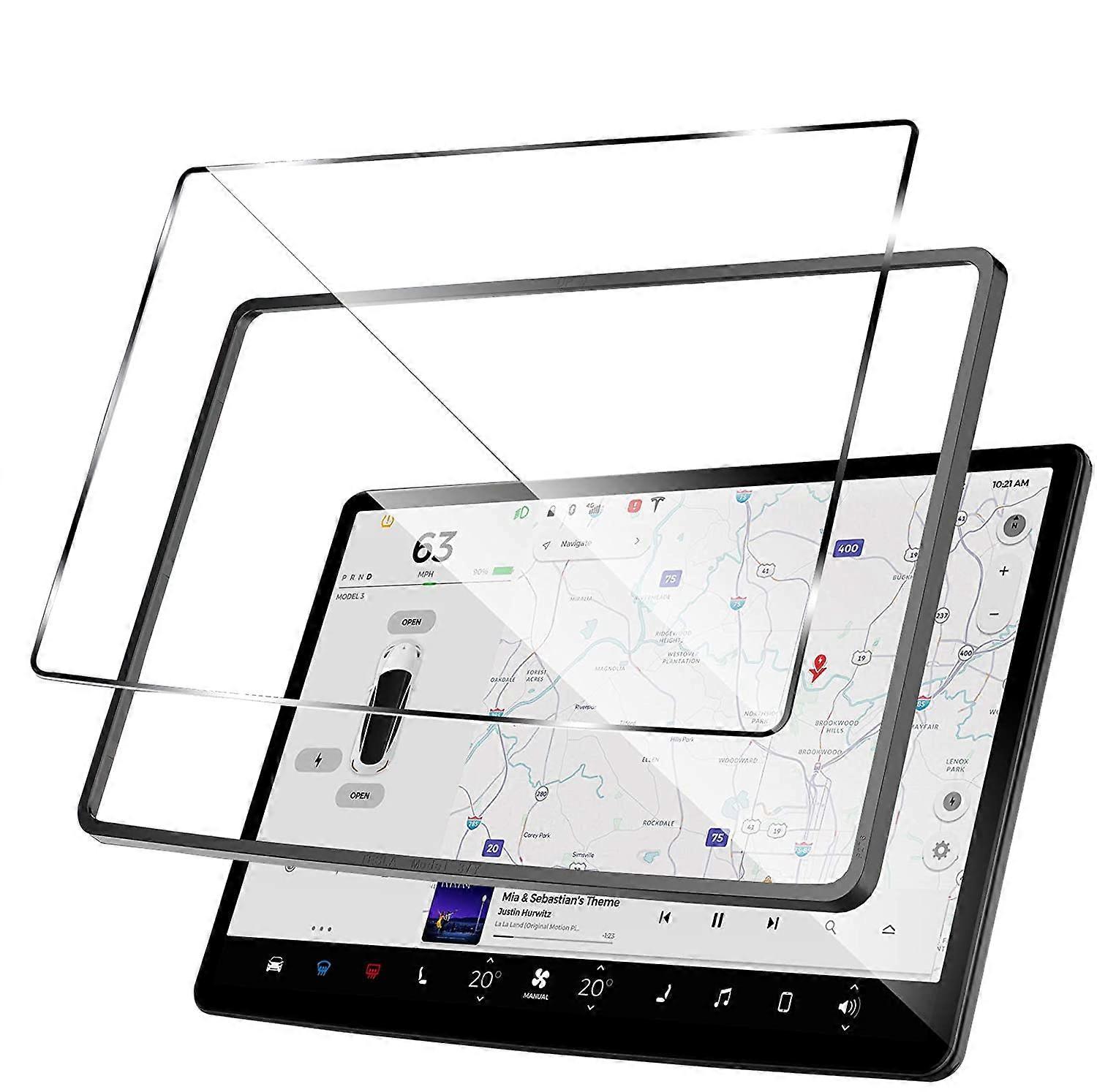 Tesla Model Y/3 Matte Screen Protector Anti Glare Fingerprint 15" Center Control Touchscreen Navigation Touch Tempered Glass Screen Protector