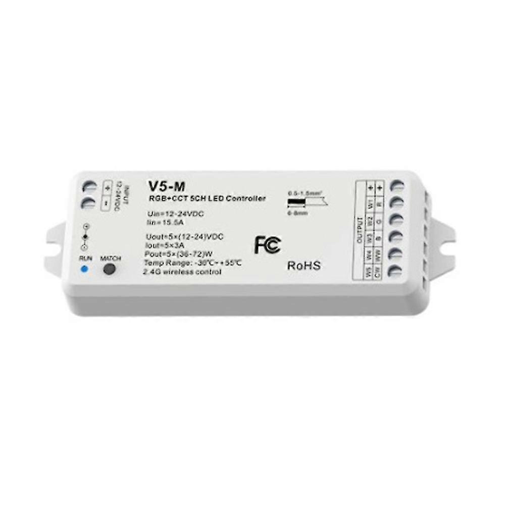 RGBCCT LED Controller 12-24V 5CH PWM RF Wireless Remote Smart Wifi RGB Controller for 5050 RGB RGBC