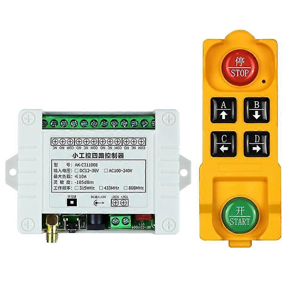 220v 315/433mhz Dc24v 4ch Wireless Remote Control Switch Receiver Transmitter-In stock