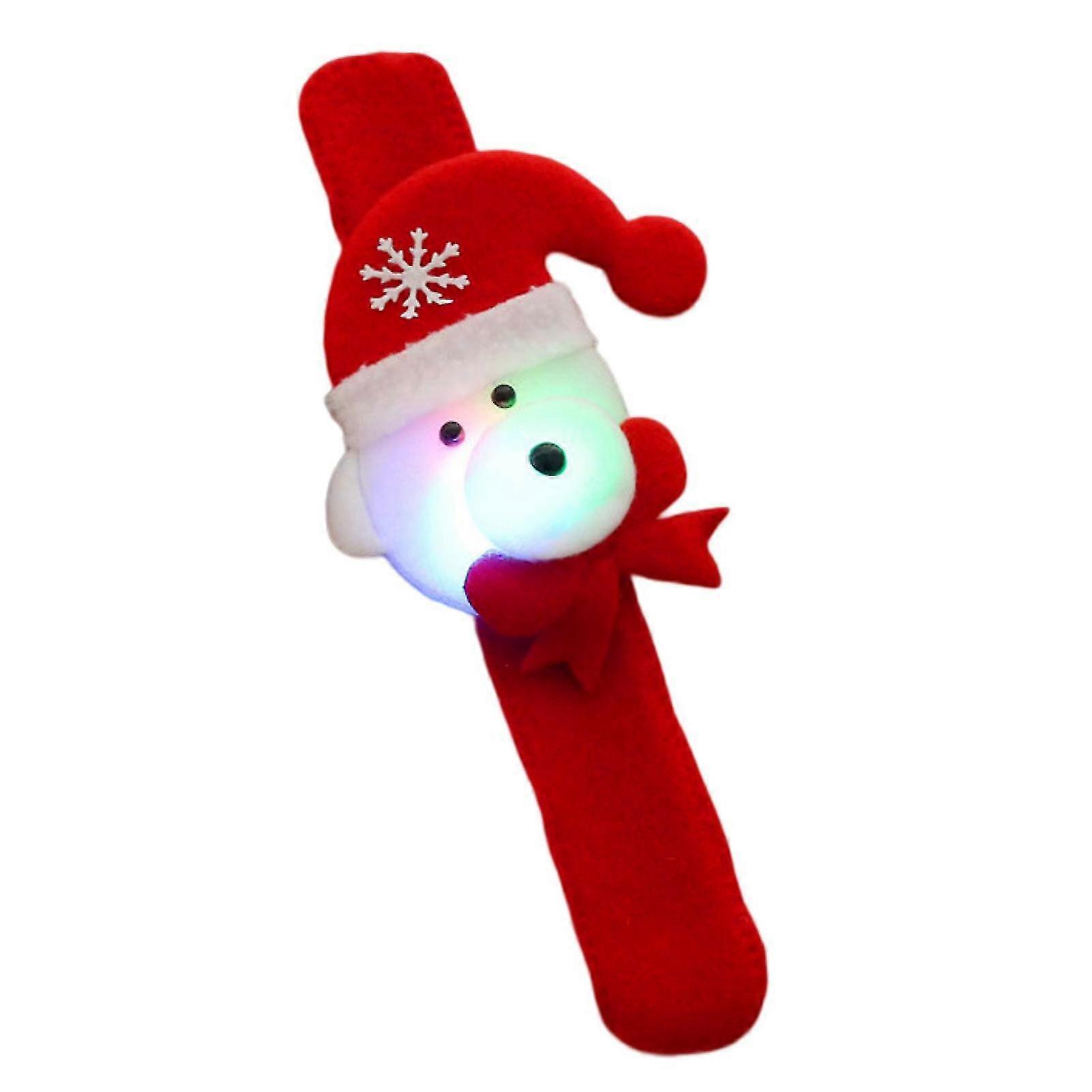 Christmas Bracelet Glowing Cartoon Reusable Fine Workmanship Convenient To Use Add Atmosphere Plaything Santa Claus Elk Cartoon Snap Bracelet For Chri