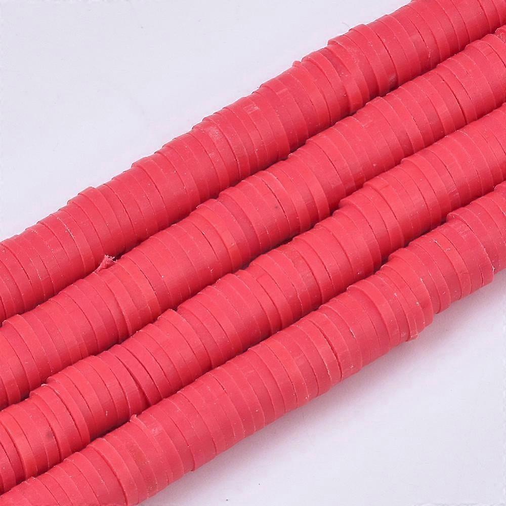 1Strand Eco-Friendly Handmade Polymer Clay Beads Disc/Flat Round Heishi Beads Red 3x1mm Hole: 1mm about 380~400pcs/strand 17.7 inch
