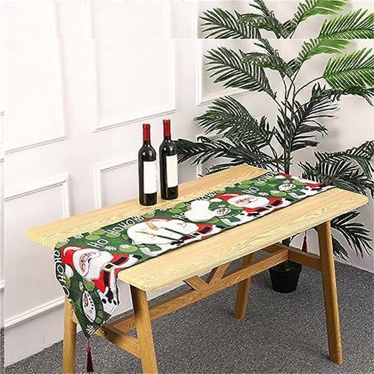 Christmas Tablecloth Christmas Pattern Table Runner Tablecloth Washable Dacron Tablecloth for Chris