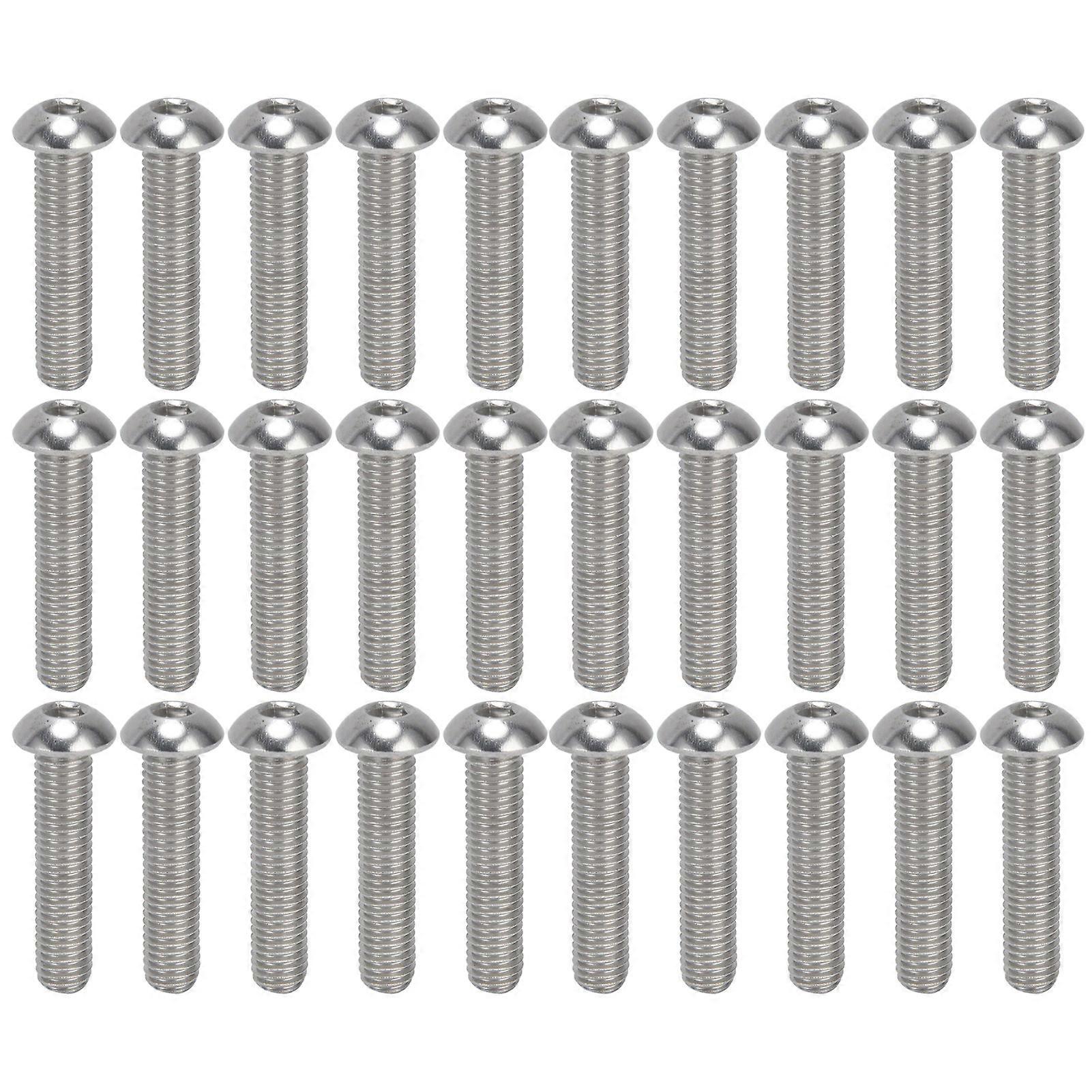 30Pcs Hex Socket Button Head Screw A2 Stainless Steel M10x1.5 Coarse Thread Set KitM10x45