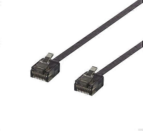 DELTACO Cat6a Patchkabel, flach, 0,3m, schwarz