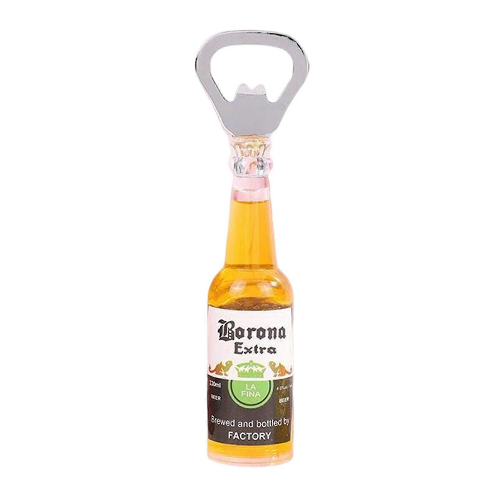 Retro Magnetic Beer Bottle Opener Simulation Beer Bottle Drink Bottle Opener Refrigerator Sticker Corona  yellow