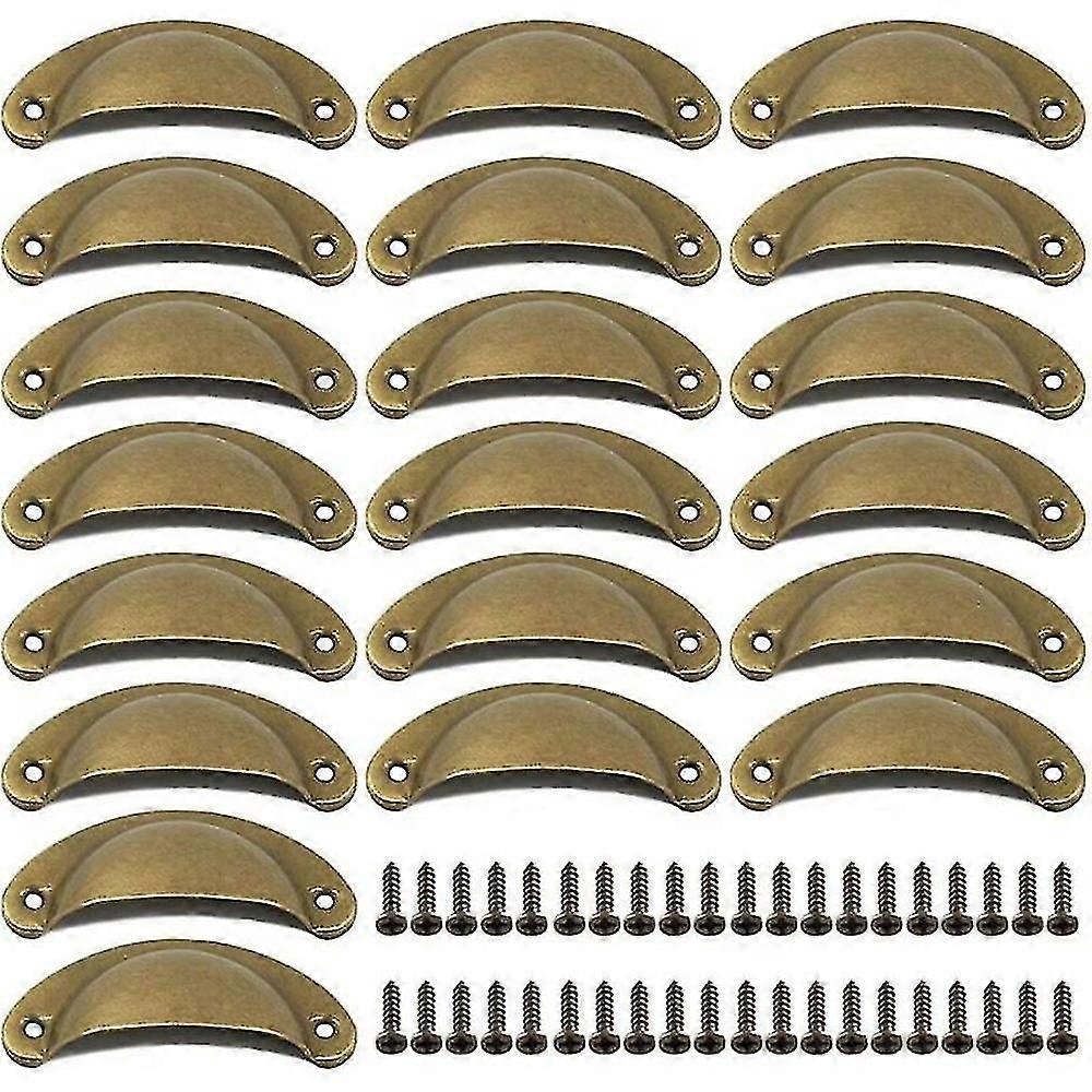 مجموعة من 20 مقابض أثاث ، مقابض أثاث عتيقة ، برونز عتيق للأبواب والخزانات ، مقابض قابلة للإزالة