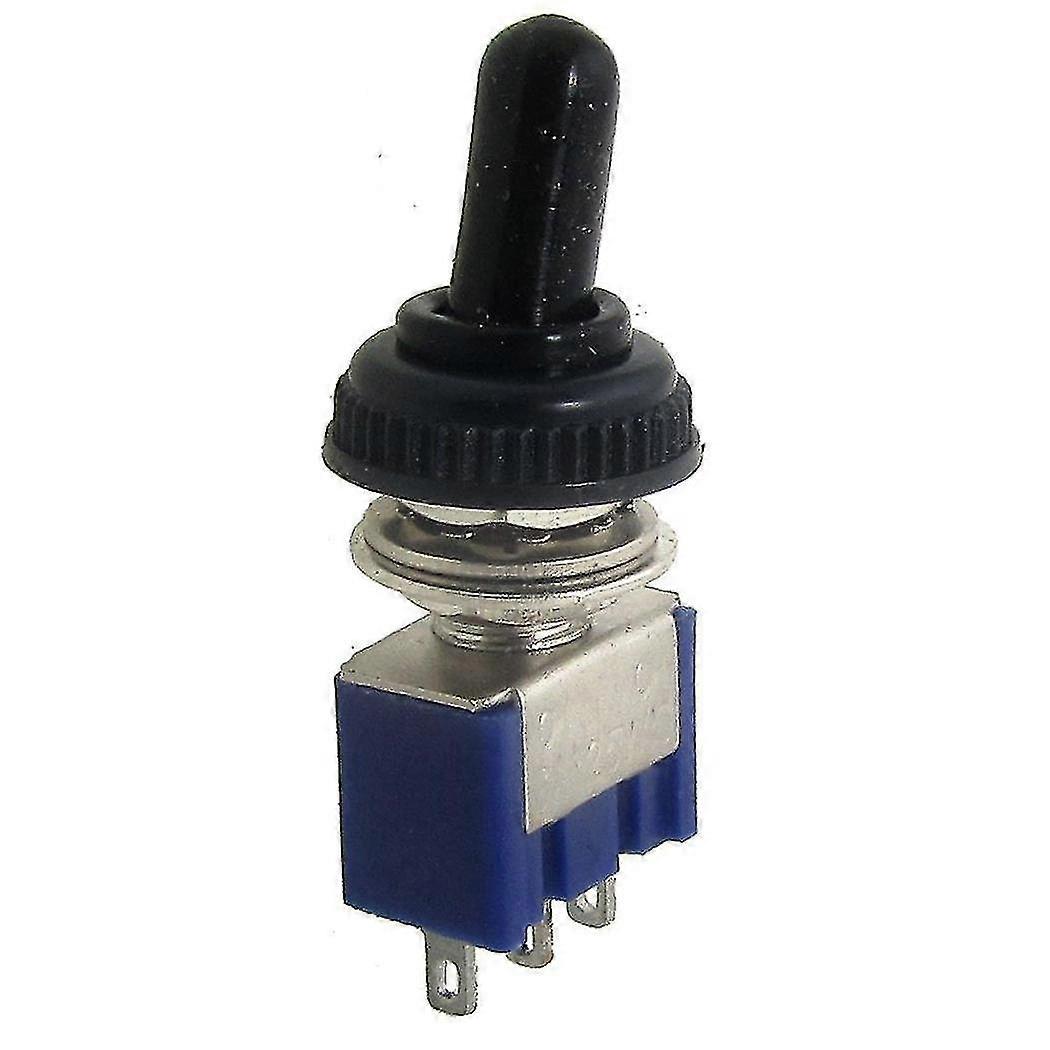 2 Pcs Ac 125v 6a On/on 2 Position Spdt 3 Pins Mini Toggle Switch With Waterproof Boot