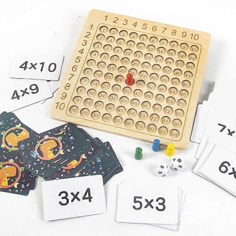 Multiplication Board Game Mathematical Counting Table Game With Dice Flash Card Early Education Toy