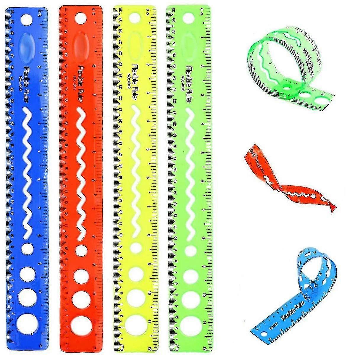 30cm/12inch Shatter Resistant Rulers Bendable Flexible Unbreakable Rulers Transparent Clear Folding Shutterproof Straigt