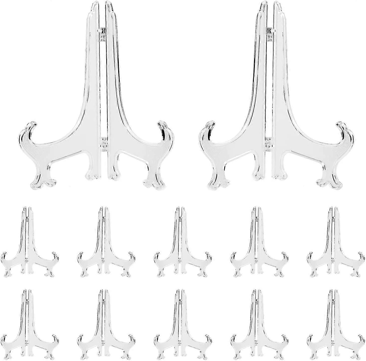 12 Pieces Plastic Bracket Picture Easel (transparent)