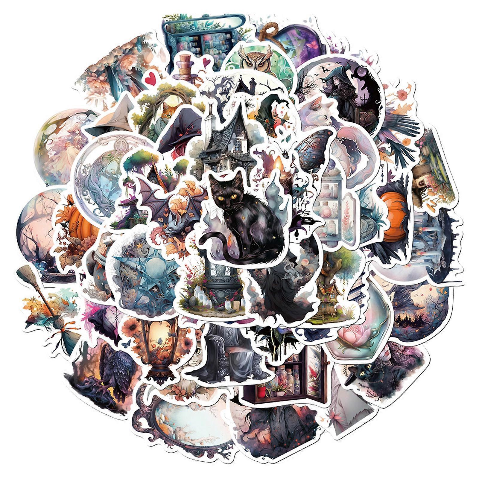 50Pcs Cartoon Sticker Gothic Aesthetic Sticker Waterproof Decals for Laptops Water Bottles Scrapbooks
