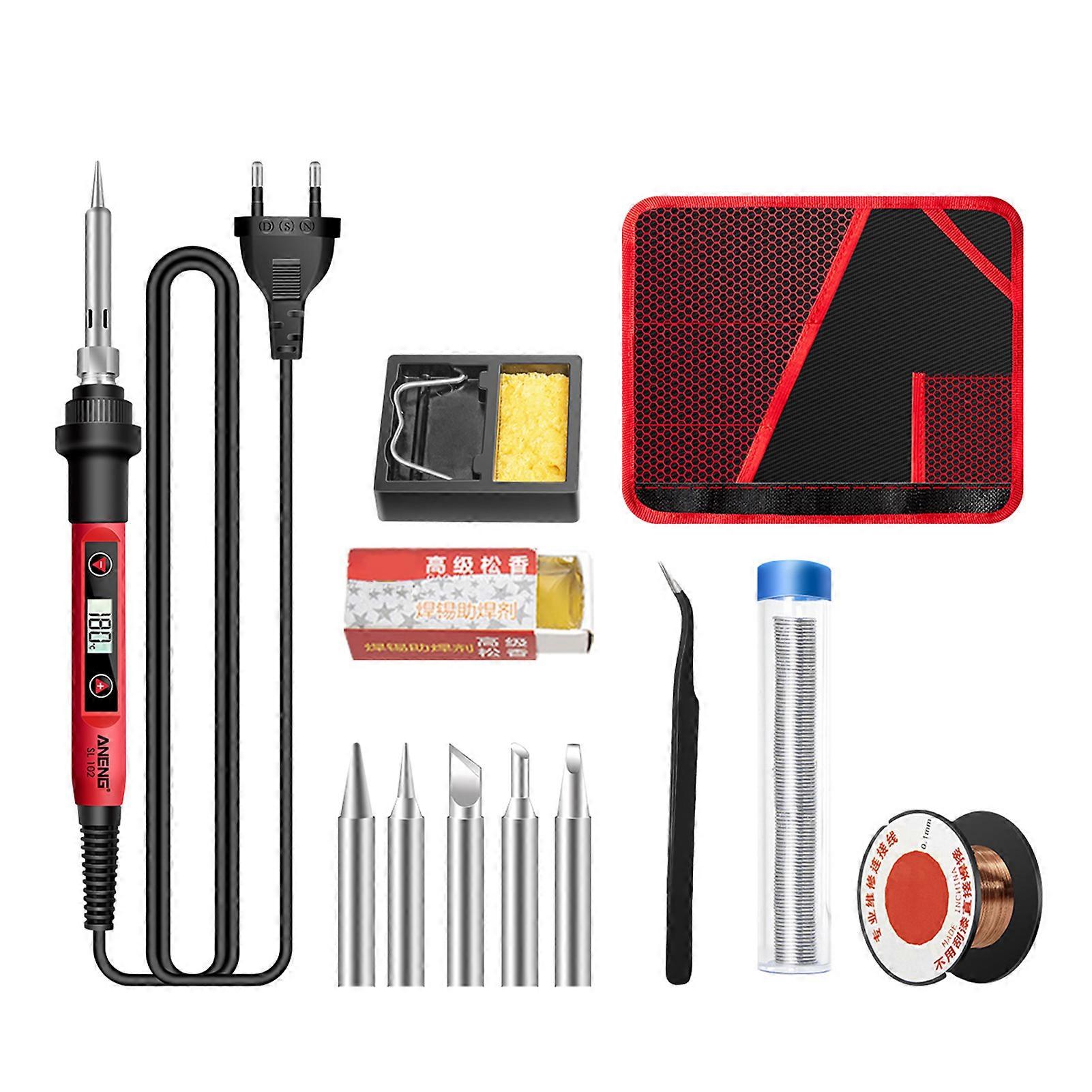 12pcs Soldering Iron Kit Electric Soldering Irons with LCD Welding Iron Kit 60W Adjustable Temperature Welding Tool
