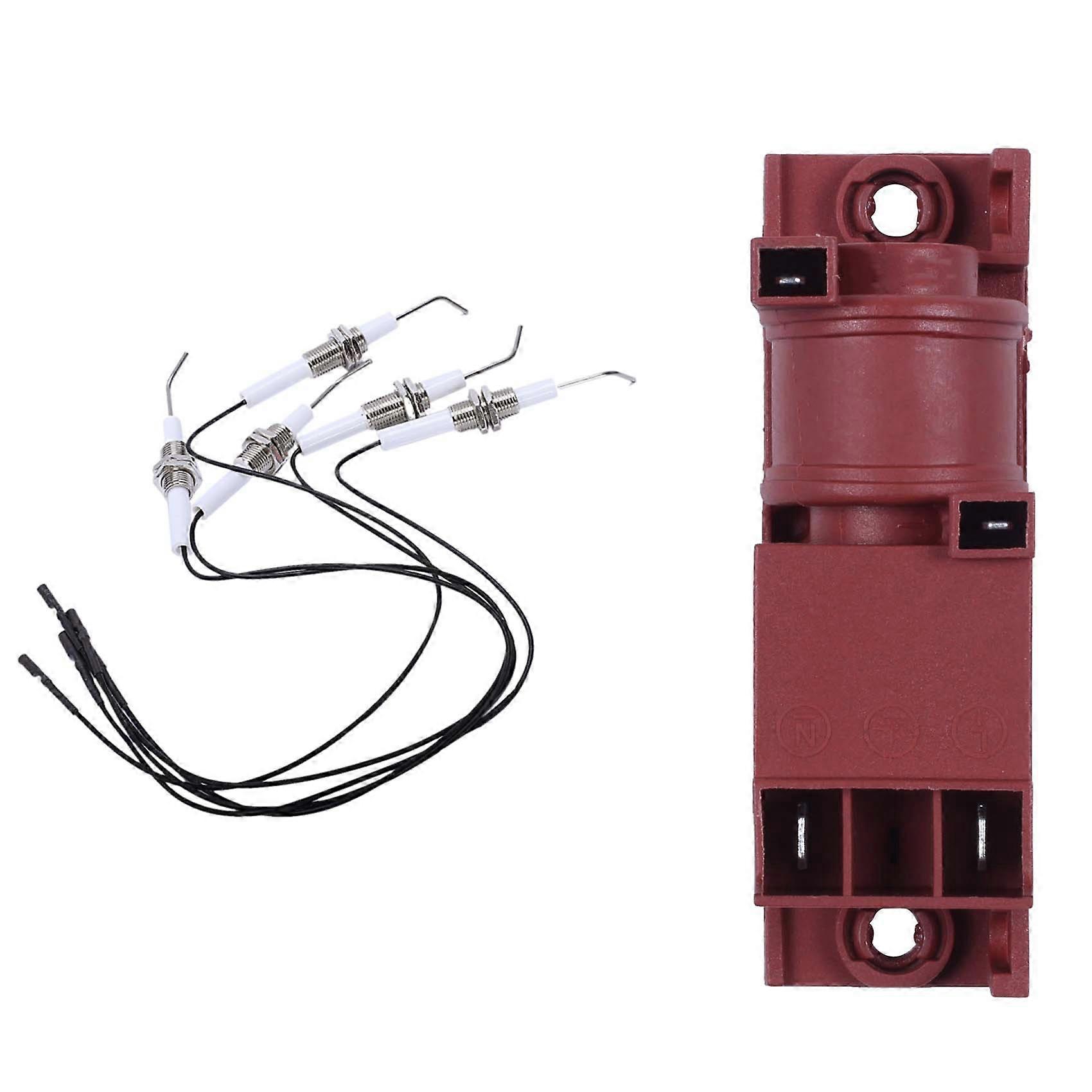 5 Pcs Ignition Part Plug Ceramic Electrode Igniter with Wire & 1 Pcs Ac Pulse Safe Efficient Pulse