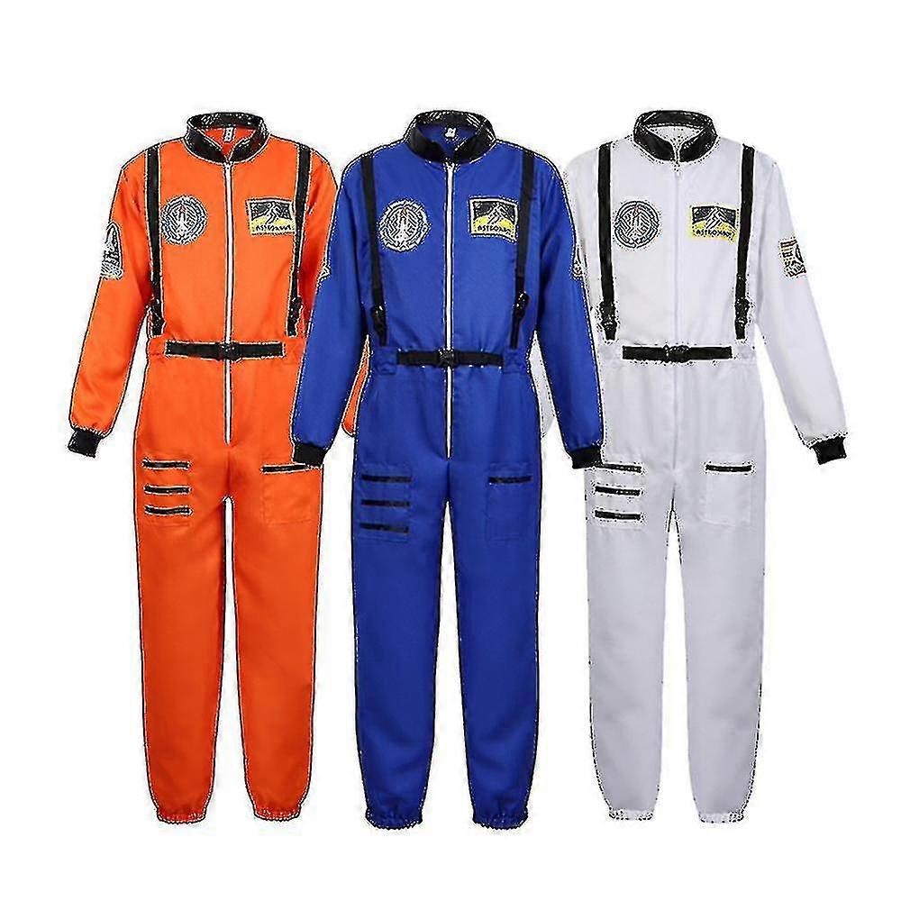 Astronaut Costume Space Suit For Adult Cosplay Costumes Zipper Halloween Costume Couple Flight Jumpsuit Plus Size Uniform