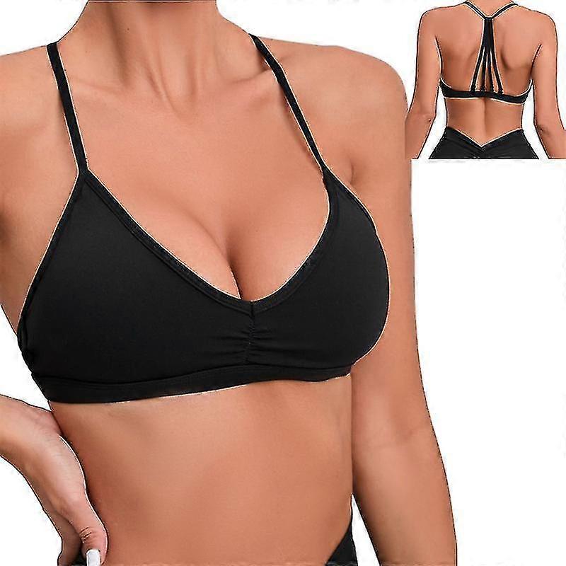 Mercury Workout Sports Bras Women Athletic Removable Padded Backless Strapy Gym Yoga Crop Top