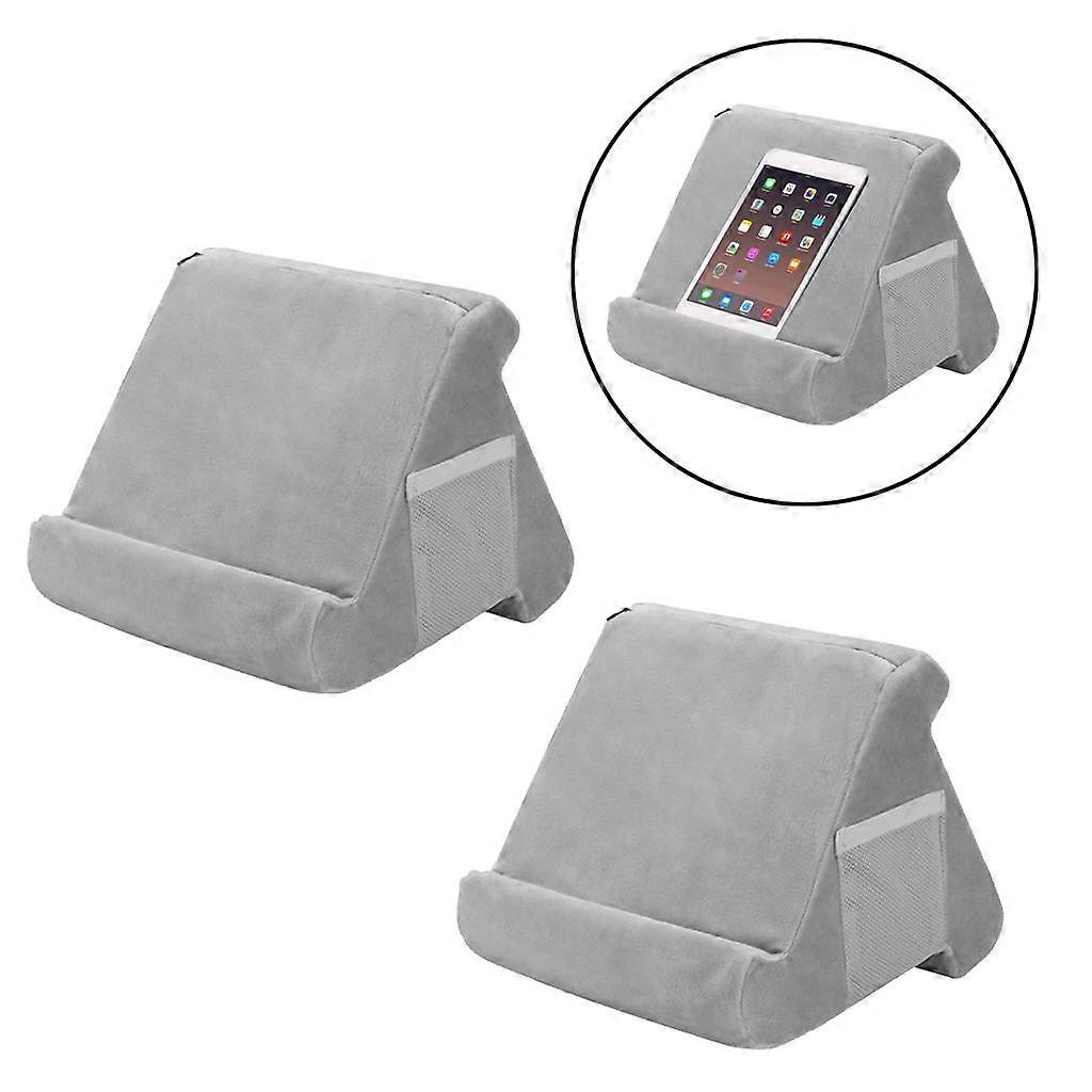 2 X Soft Pillow Stand For Tablet  Book Reader Holder Rest Cushion Gray