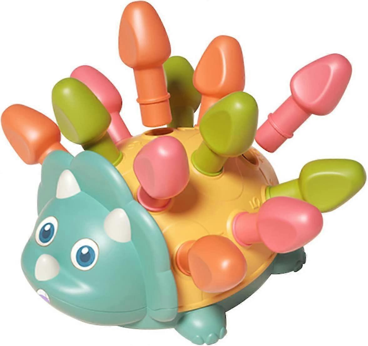 Fight Inserted Dinosaur Colorful Digital Dinosaur Matching Sorter Toy With Sliding Wheel Early Educational Interactive Cute