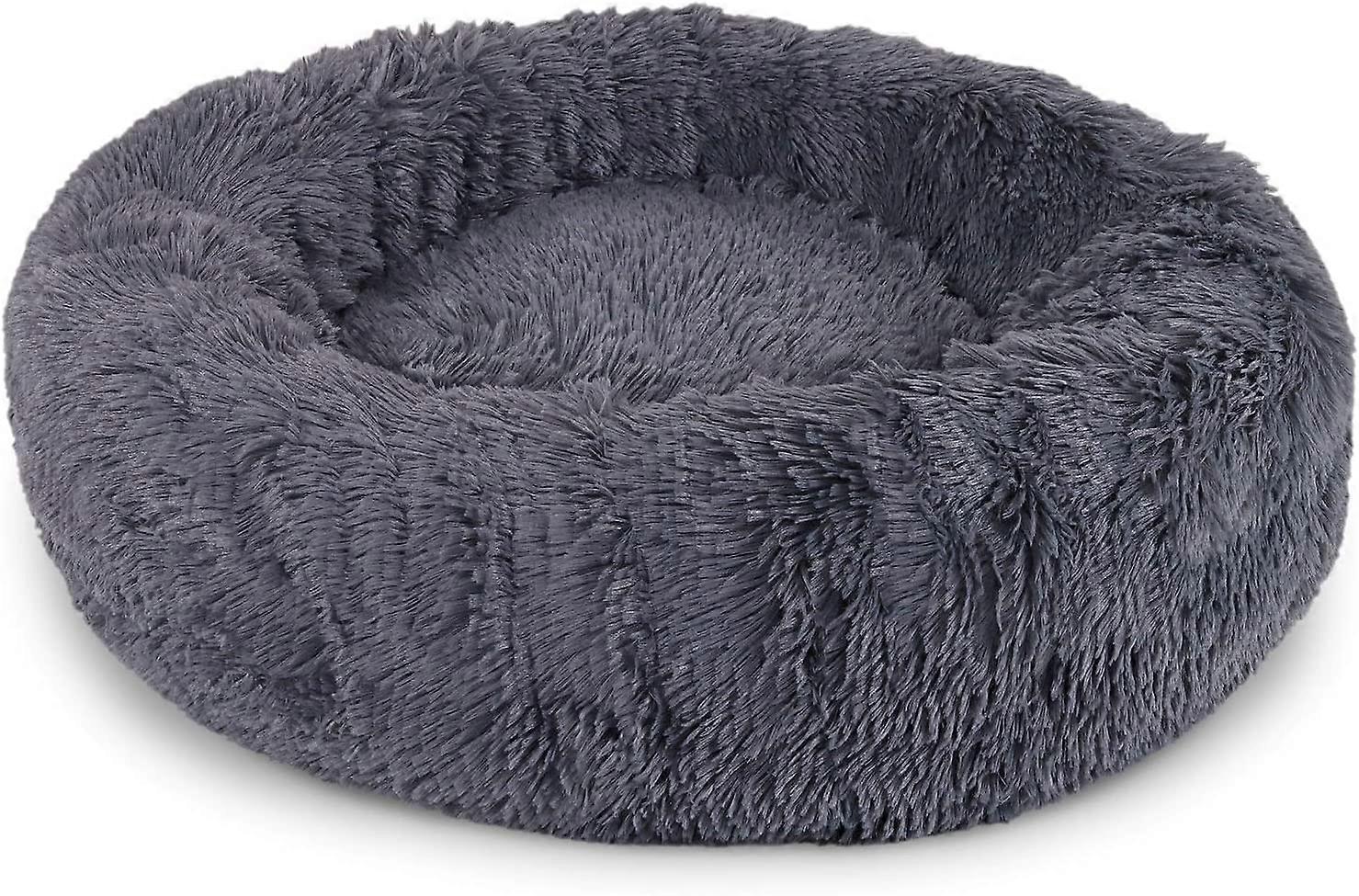 Round Dog Basket Cat Cushion Donut Basket  50 cm External dimensions Dark gray