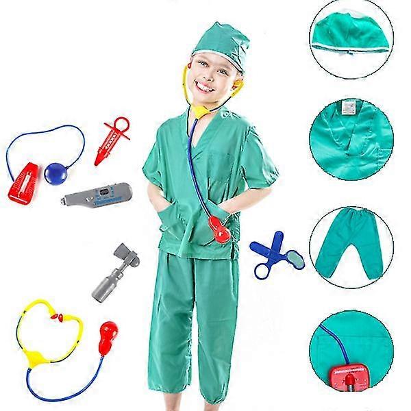 子供 ドクタースーツ 外科用スーツ ロールプレイ プレイ ハウスシミュレーション おもちゃ ドクター 漫画 プロフェッショナル体験