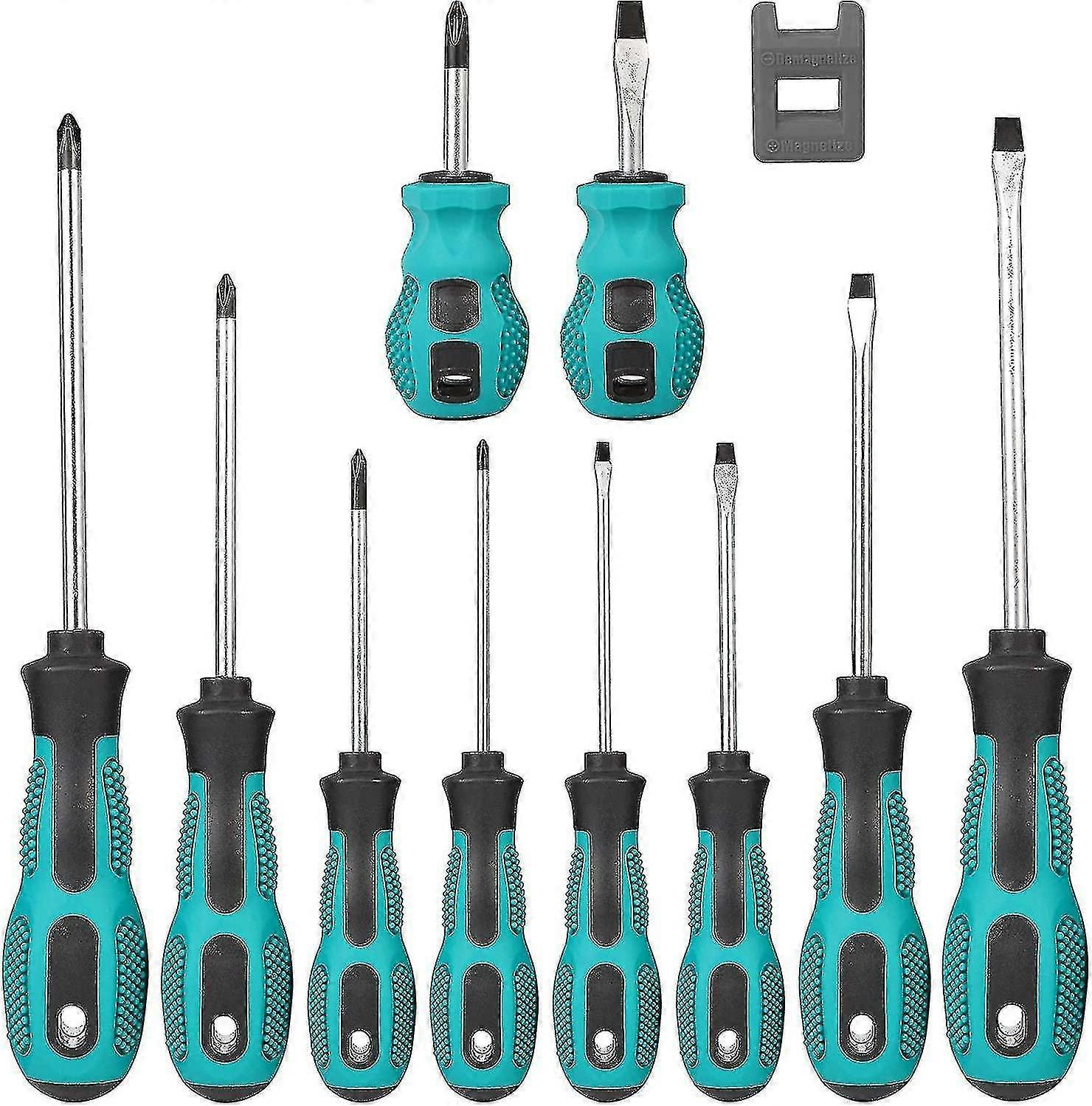 10 PCS Magnetic Screwdriver Set, 5 Phillips and 5 Flathead Precision Tools, Gift Set