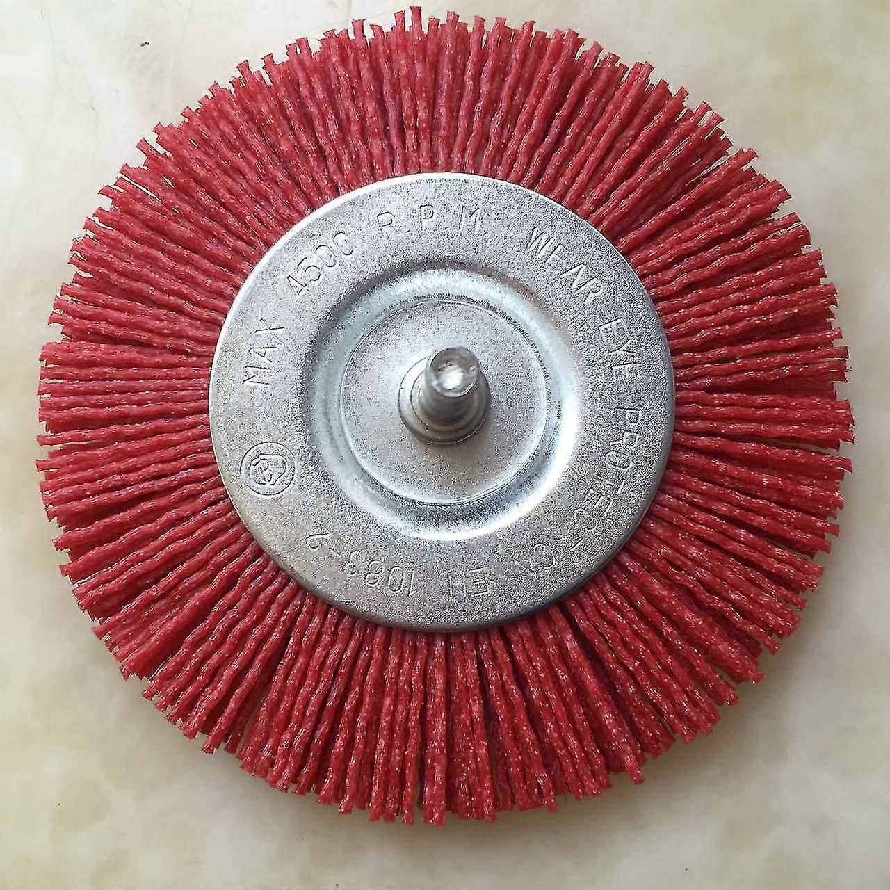 Nylon round brush 100 mm thick, red