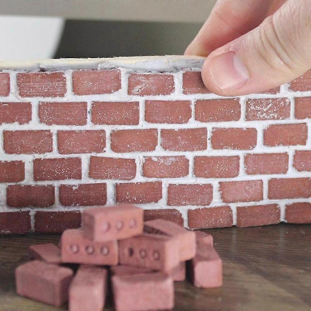 New 32pcs Mini Cement Cinder Bricks Build Your Own Tiny Wall Mini Red Bricks Rd