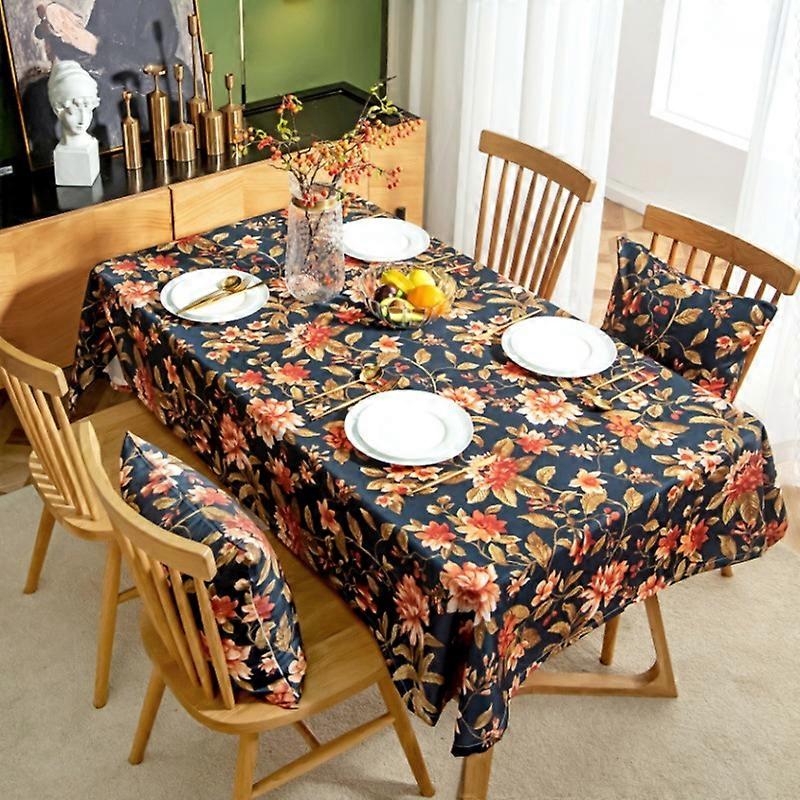 Tablecloth Chinese American Retro Flower and Bird Coffee Table Tablecloth Tablecloth Waterproof Rectangular Tablecloth