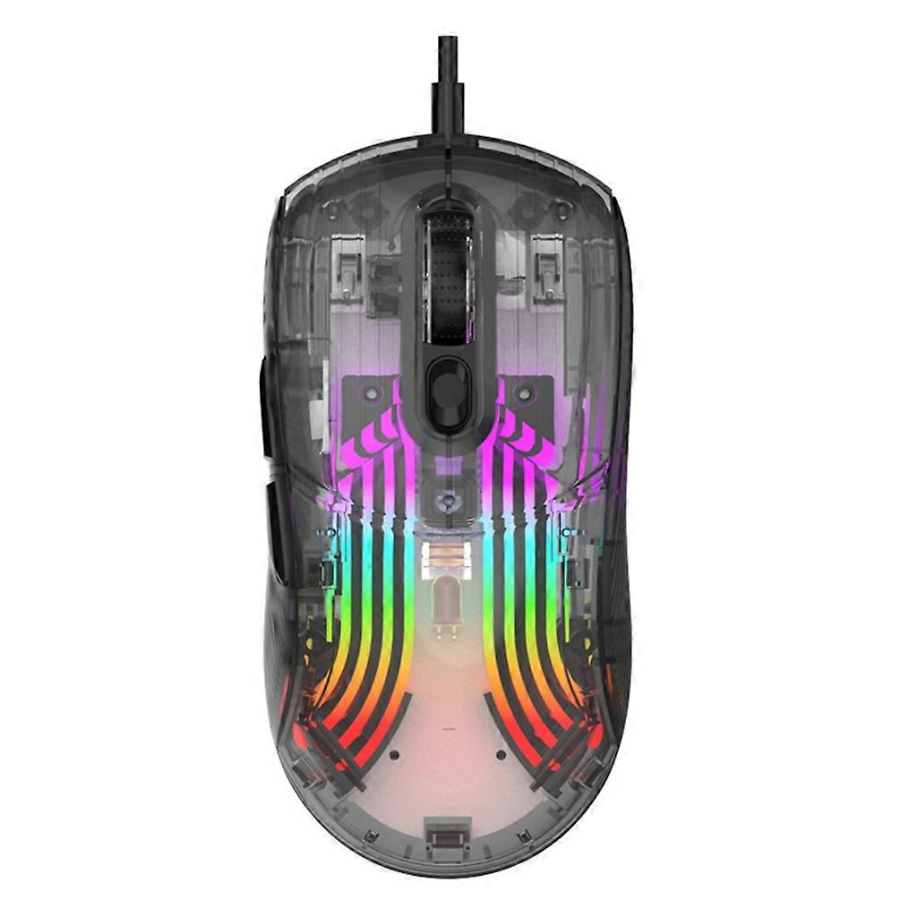 Transparent Game Mouse RGB Light Adjustable 6-gear 7200DPI for Girls Computer