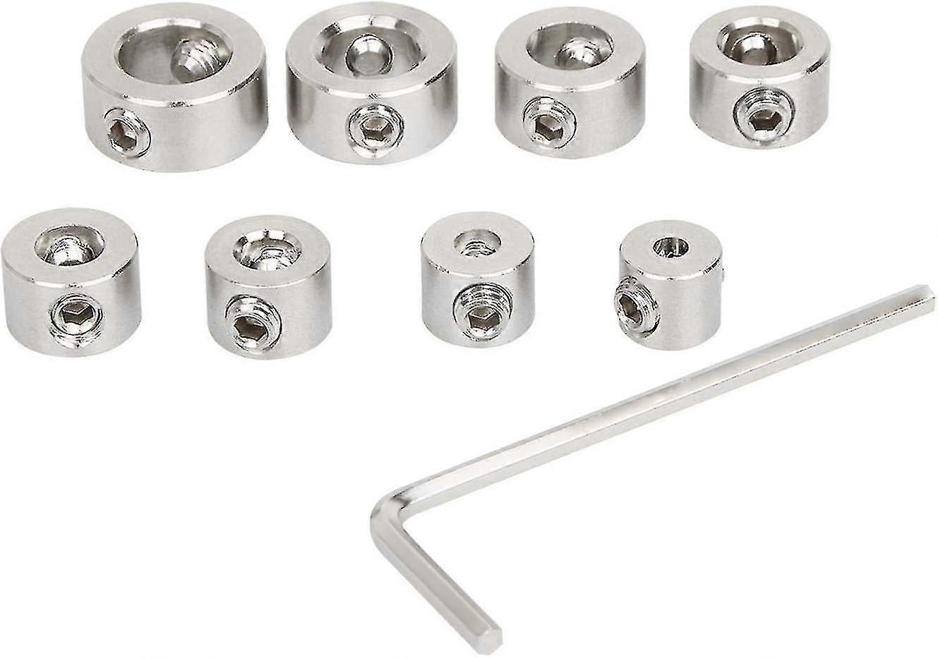 Drill Bit Depth Stop, 8 Pieces Stainless Steel Depth Stop, Durable Ring Dri