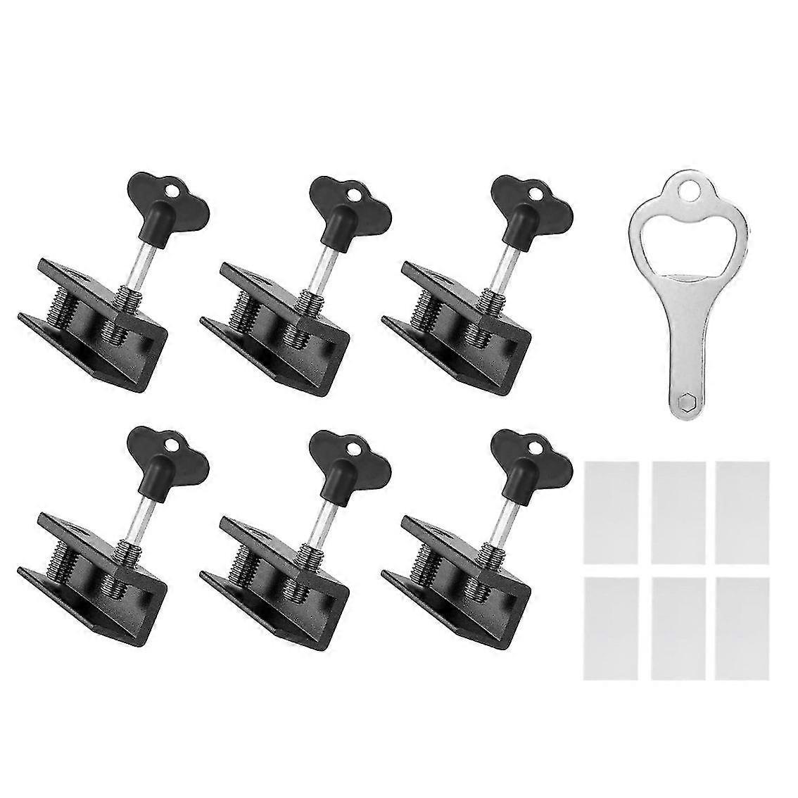 Window Locks,6 Sets Sliding Window Locks With Key For Vertical & Horizontal Sliding Windows Doors,easv To Install,adjustable Security Window (black)