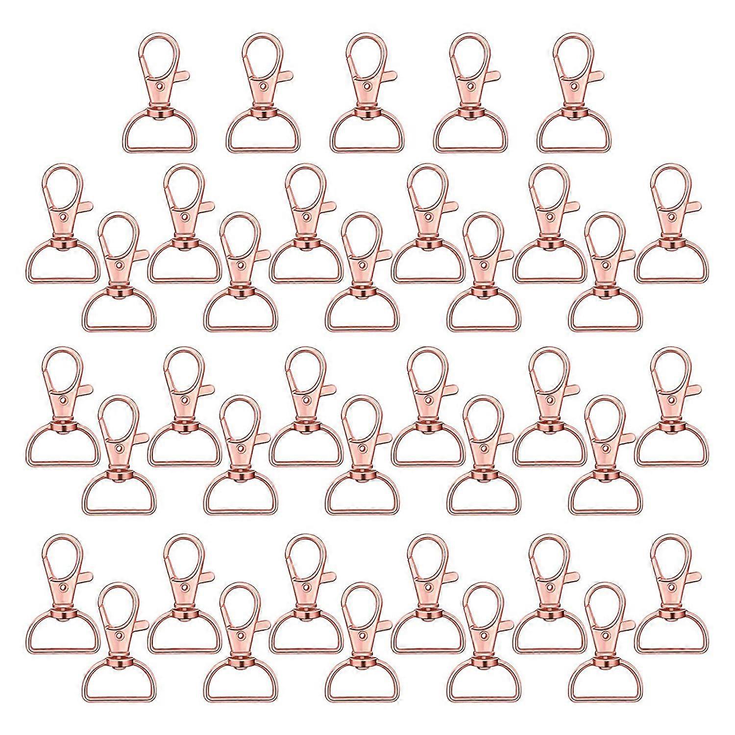 35Pcs Swivel Clasps Lanyard Snap Hooks Clip Lobster Claw Clasp Metal Clasp with D Rings Gold