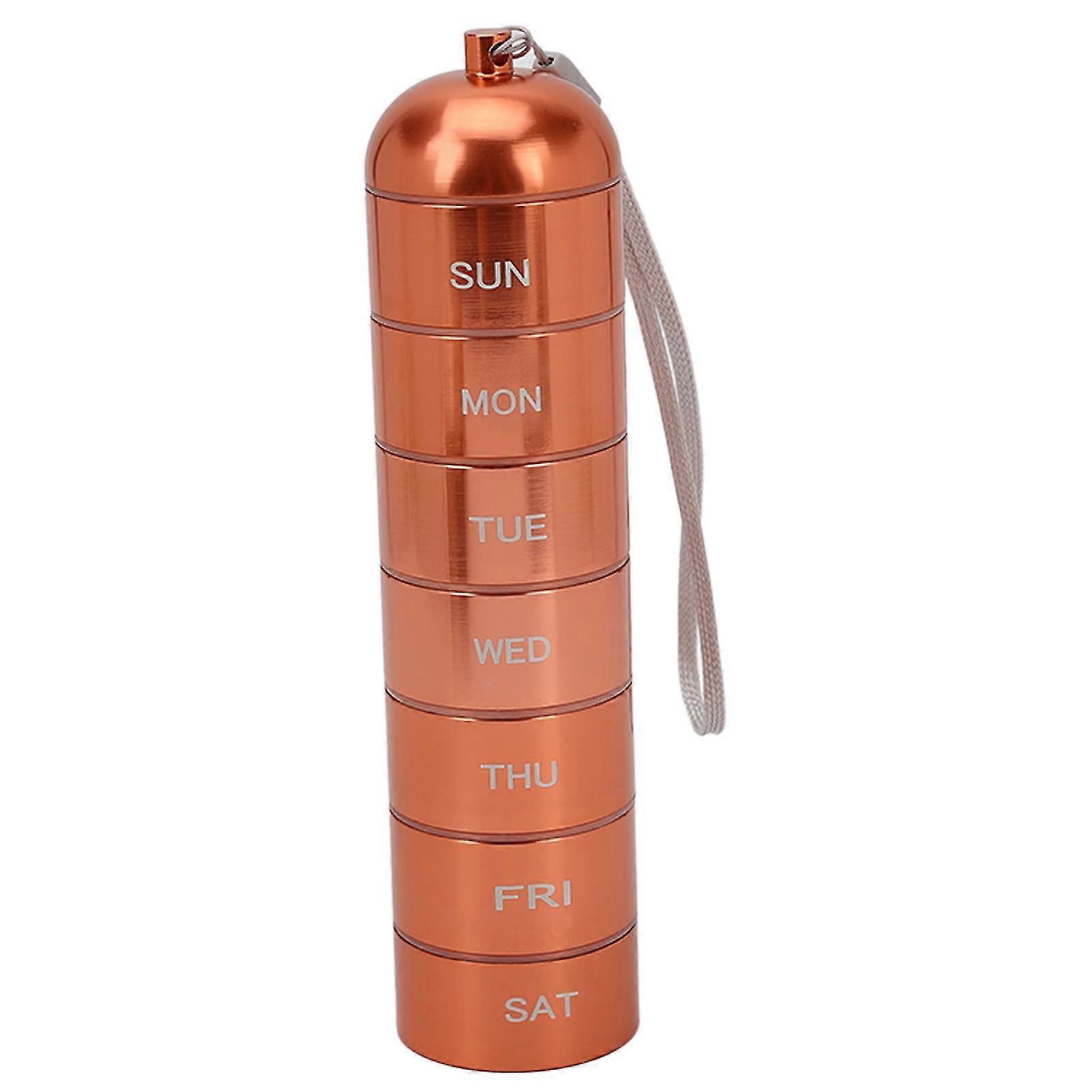 Weekly Stackable 7 Day Medicine Organizer Waterproof Travel Container for Vitamins and Medications