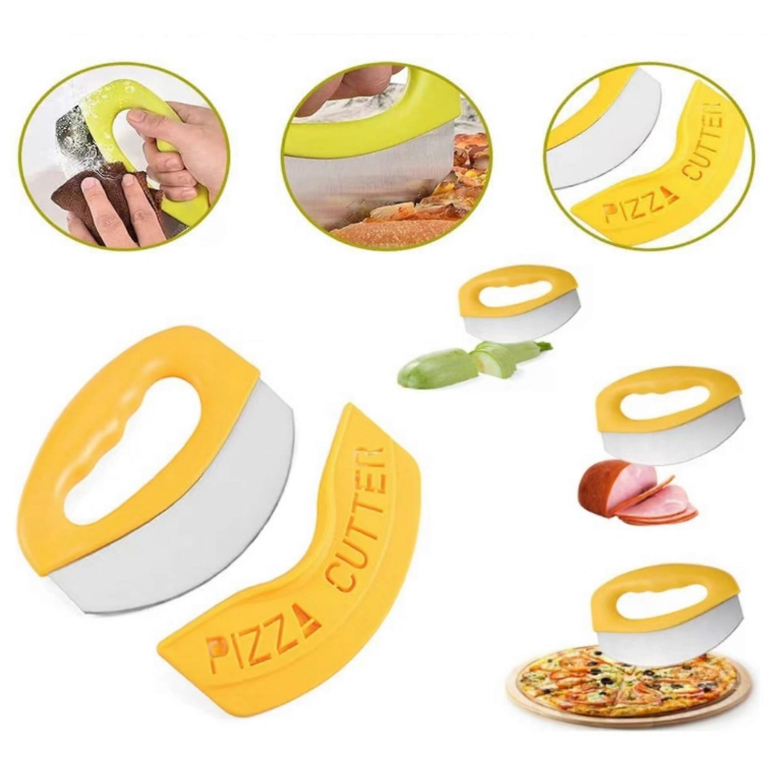 Pizza Cutter Slicer Stainless Steel Blade + Protective Case Dishwasher Safe