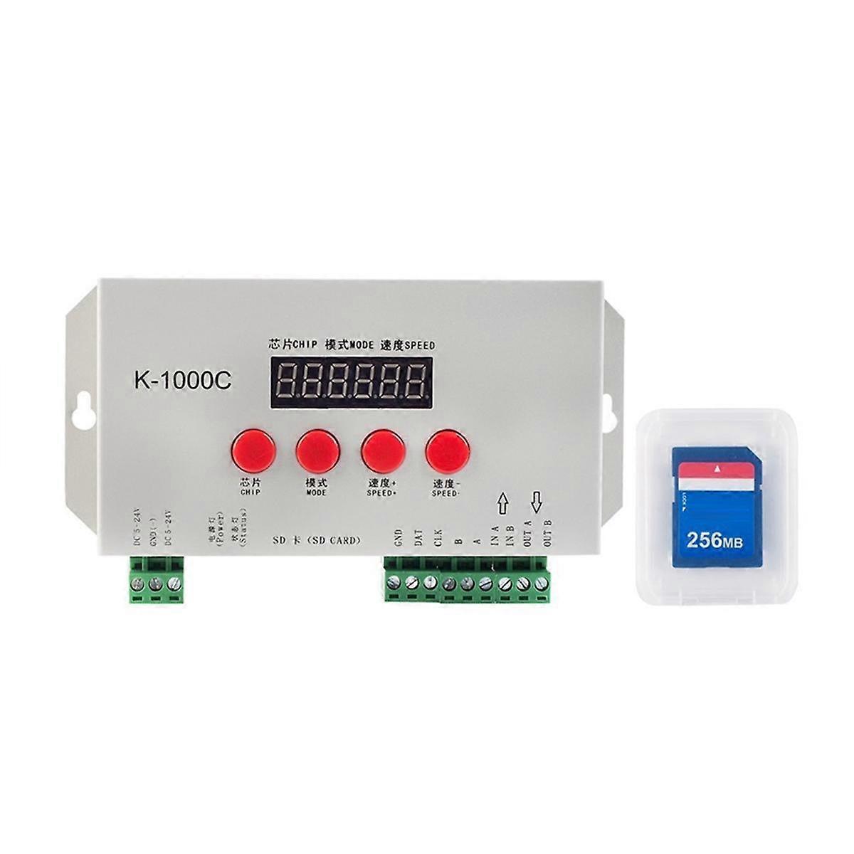 K1000C SD-Controlemechanisme RGB Controlemechanisme WS2801 WS2811 WS2812B LPD6803 LEIDEN 2048 Pixels-Programmacontrolemechanisme DC5-24V