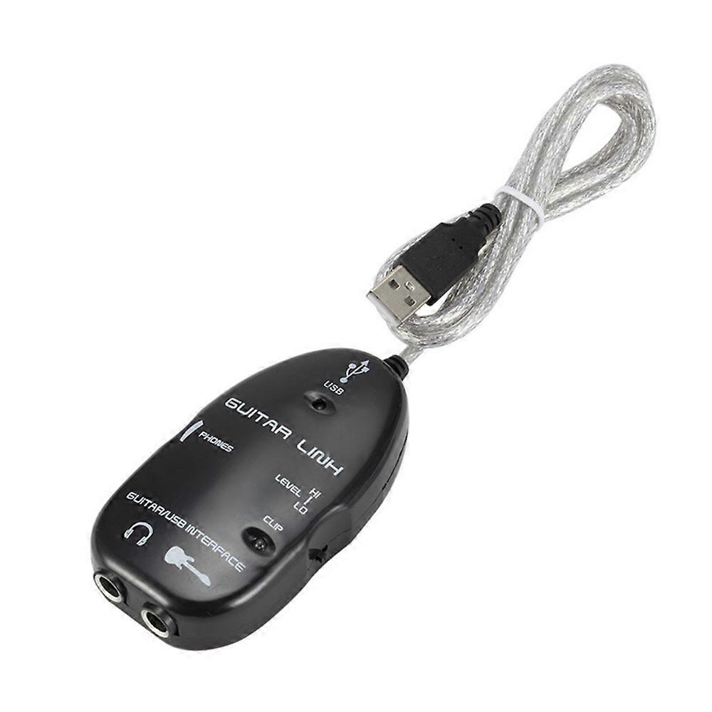 Guitar to USB Interface Link Cable Adapter Audio Connector Recorder for PC/Computer